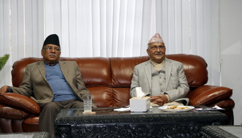 सिंहदरबारमा प्रधानमन्त्री प्रचण्ड र एमाले अध्यक्ष ओली भेटवार्ता (भिडियाे)